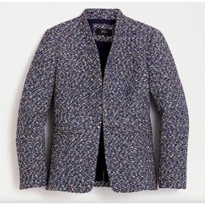 J. Crew Going Out Pink Confetti Open Front Tweed Blazer